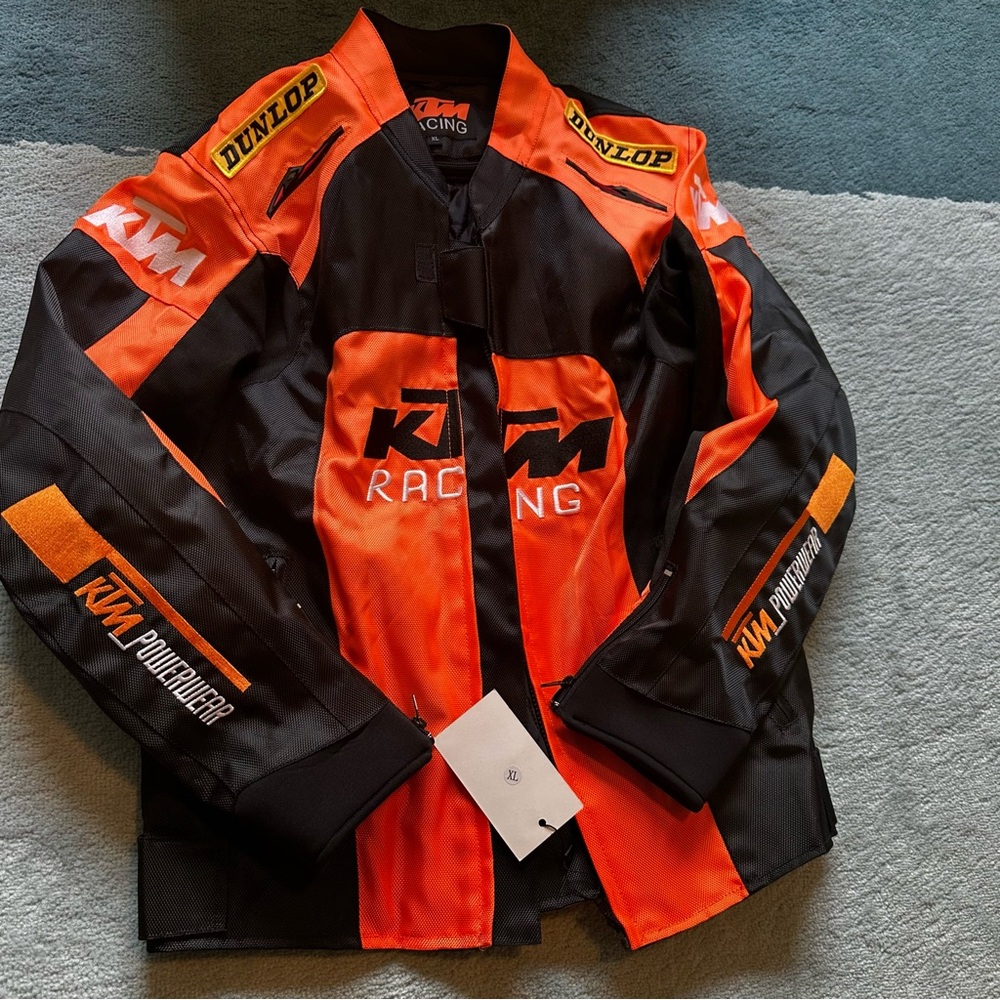 Motorcycle Racing Jacket KTM- Black and Orange